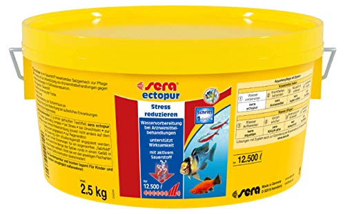 sera ectopur 2,5 kg (2,2 L) - Erleichterung bei Krankheit und Stress, mit reinigendem Sauerstoff, erleichtert die Atmung der Fische, mindert Stress, unterstützt die Arzneimittelwirkung von sera