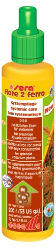 sera flore 2 ferro 50 ml - Eisendünger für prächtige Farbentwicklung Systempflege Zusätzliches Eisen für Vielzehrer UV-stabil Für prächtige Aquarienpflanzen, Dünger für Wasserpflanzen von sera