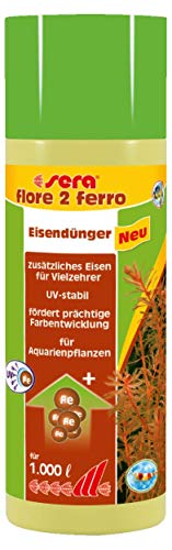 sera flore 2 ferro 250 ml - Eisendünger für prächtige Farbentwicklung Systempflege Zusätzliches Eisen für Vielzehrer UV-stabil Für prächtige Aquarienpflanzen, Dünger für Wasserpflanzen von sera