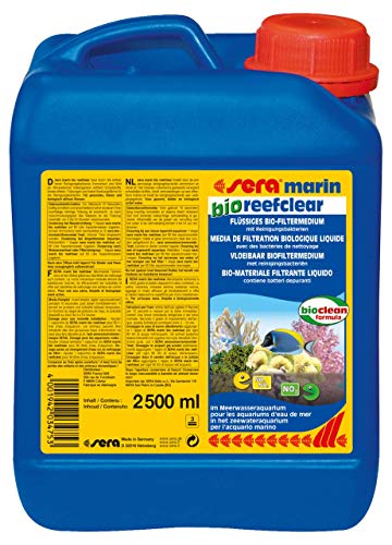 sera marin bio reefclear 2,5 Liter - Baut Ammonium und Nitrit mithilfe von Reinigungsbakterien ab, Wasseraufbereiter Meerwasser von sera