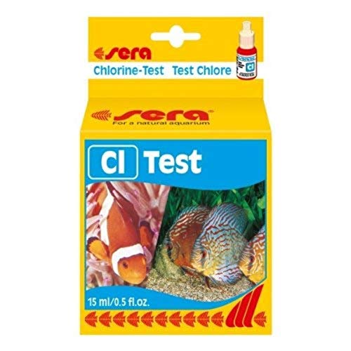 sera 04810 Chlor Test (Cl), Wassertest für ca. 45 Messungen, misst zuverlässig und genau den Chlorgehalt, für Süß- & Meerwasser, im Aquarium oder Teich, 15 ml (1er Pack) von sera