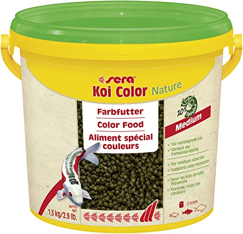 sera (07022) Koi Color Nature Medium 3,8 Ltr. EIN natürliches Farbfutter mit 10% Spirulina für farbenprächtige Koi zwischen 12 und 25 cm, Koi Futter ohne Farb- & Konservierungsstoffe von sera