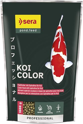 sera KOI Professional Color Farbfutter 1000 g | Koi-Fischfutter für perfekte Farben | Für Temperaturen über 8°C | Unterstützt das Wachstum von Kois | Geringere Wasserbelastung | Weniger Algen von sera