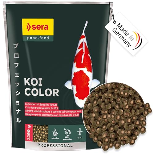 sera KOI Professional Spirulina Farbfutter 2200 g | Koi-Fischfutter für perfekte Farben | Für Temperaturen über 8°C | Unterstützt das Wachstum von Kois | Geringere Wasserbelastung | Weniger Algen von sera