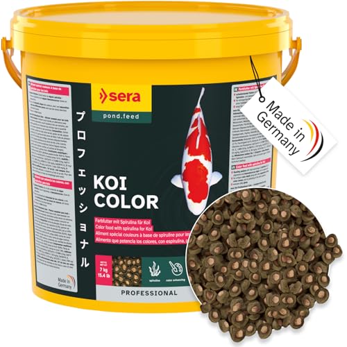 sera KOI Professional Spirulina Farbfutter 7 kg (21L) | Koi-Fischfutter für perfekte Farben| Für Temperaturen über 8°C | Unterstützt das Wachstum von Kois | Geringere Wasserbelastung | Weniger Algen von sera