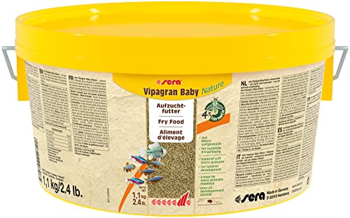 sera Vipagran Baby Nature 1,1 kg (2 L) - Mikrosoftgranulat für Jungtiere mit 4 % Insektenmehl, Jungfischfutter von sera