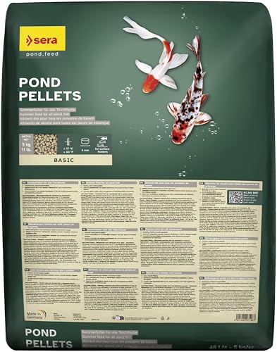 sera Pond Pellets 40 L (5 kg) | Energiefutter ohne Farb- & Konservierungsstoffe | Ideal bei Wassertemperaturen über 17°C | Fördert Farbausprägung & Wachstum | Naturnahrung für Teichfische von sera