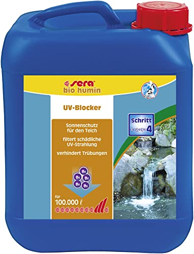 sera pond bio humin 5 Liter - Der Sonnenschutz für den Teich UV-Blocker, verhindert Trübungen, bernsteinfarbenes, kristallklares Wasser durch natürliche Huminstoffe von sera
