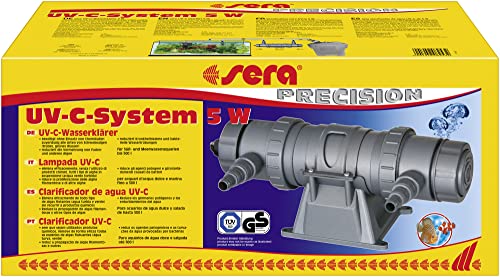 sera UV-C-System 5 W - UV-C-Wasserklärer für Süß- und Meerwasseraquarien bis 500 l von sera