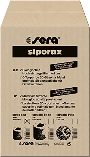 sera siporax Aquarium Filtermaterial 14,5 kg | Maximale Optimierung der biologischen Filterung | Bio-Filter Medium | Biologische Filterung für Aquarien von sera