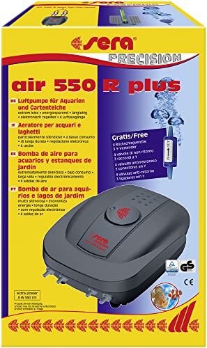 sera 8816 air 550 R Plus - Luftpumpe für mittelgroße, große Aquarien,und Teiche – – Elektronische Regelung, Weiß von sera