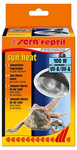 sera reptil sun heat 100 W - Sonnenlicht-Tageslampe für Terrarien, Black von sera