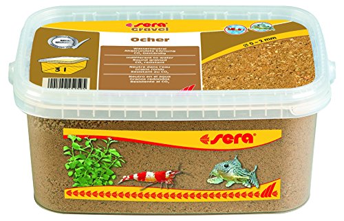 sera Gravel Ocher 0-2 mm 3.000 ml - Ockerfarbener Naturkies (Ø 0 - 2 mm) für alle Süß- und Meerwasseraquarien von sera