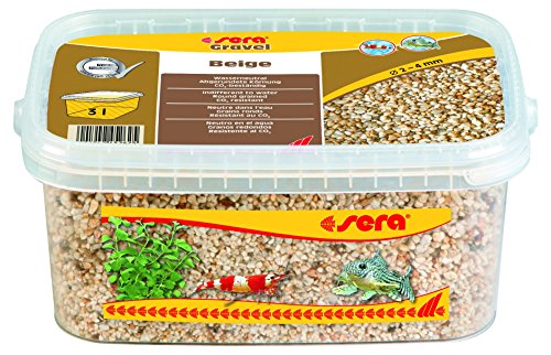 sera Gravel Beige 2-4 mm 3.000 ml - Beigefarbener Naturkies (Ø 2 - 4 mm) für alle Süß- und Meerwasseraquarien von sera