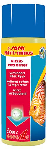 sera Nitrit-minus 500 ml - Wasseraufbereiter Aquarium, Soforthilfe gegen Nitrit, entfernt bis zu 1,5 mg/l Nitrit pro Dosierung beugt Nitritpeak vor von sera