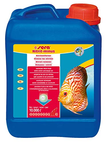 sera Nitrit-minus 2,5 Ltr. - Wasseraufbereiter Aquarium, Soforthilfe gegen Nitrit, entfernt bis zu 1,5 mg/l Nitrit pro Dosierung beugt Nitritpeak vor von sera