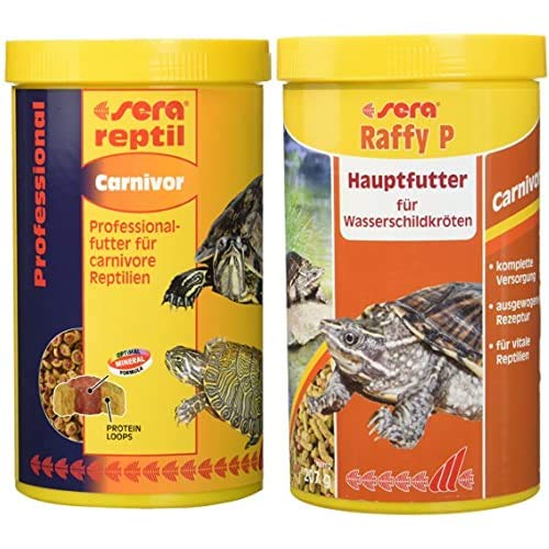 sera Bundle Wasserschildkröten - 2mal 1000ml Futter gemischt reptil Professional Carnivor und Raffy P von sera