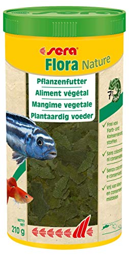 sera Flora Nature 1000 ml Pflanzenfutter aus Flocken mit ballaststoff- & carotinoidreichen Inhaltsstoffen, Flockenfutter fürs Aquarium, Fischfutter mit hoher Futterverwertbarkeit, somit weniger Algen von sera