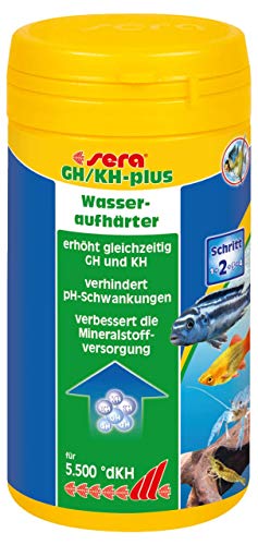 sera GH/KH-plus 250 ml (275 g) Wasseraufbereiter fürs Aquarium, Wasseraufhärter zur gleichzeitigen Erhöhung der GH und KH (z.B. auch Malawi Salz) von sera