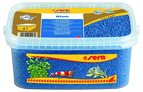 sera Gravel Blue 2-3 mm 3.000 ml - Blauer Farbkies (Ø 2 - 3 mm) für alle Süß- und Meerwasseraquarien von sera