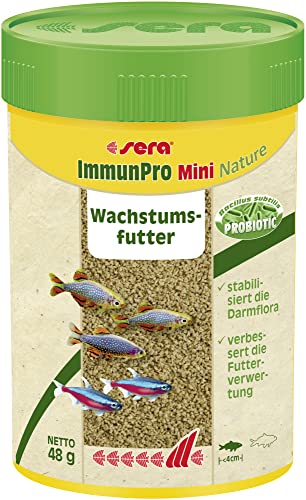 sera ImmunPro Mini Nature 100 ml (48 g) - Probiotisches Wachstumsfutter für Zierfische bis 4 cm von sera