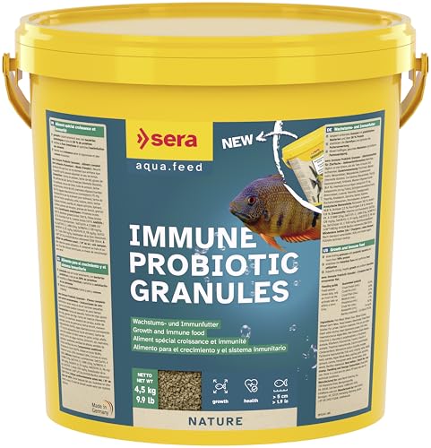 sera Immune Probiotic Granules 10 L (4,5 kg) | Probiotisches Wachstumsfutter für Fische bis 4 cm | Förderung von schnellem Wachstum & brillanter Farbausprägung | Ideal für Zucht & Fischgesundheit von sera