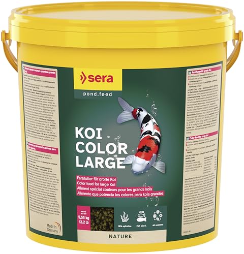 sera (07028) Koi Color Nature Large 21 Ltr. EIN natürliches Farbfutter mit 10% Spirulina für farbenprächtige Koi ab 25 cm, Koifutter ohne Farb- & Konservierungsstoffe von sera