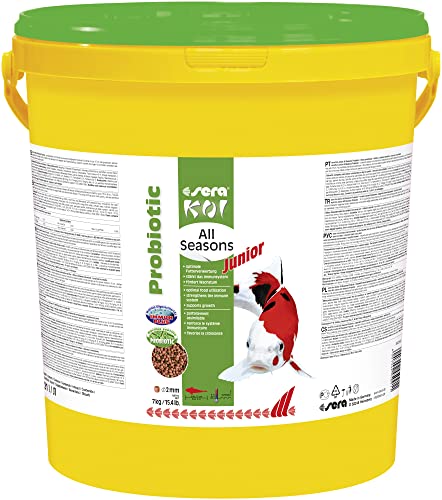 sera Koi Junior All Seasons Probiotic 7 kg | Spezialfutter für Jung-Koi bis 15cm | Mit EFSA-empfohlenem Bacillus subtilis | Optimiert die Darmflora & Futterverwertung | Reduziert Wasserbelastung von sera