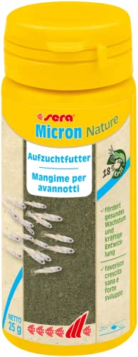 sera Micron Nature 50 ml (25 g) - Staubfeines Aufzuchtfutter mit Zoo- (18 % Krill) und Phytoplankton (51 % Spirulina), Jungfischfutter bzw. Korallenfutter und Muschel Futter oder Fächergarnelen von sera