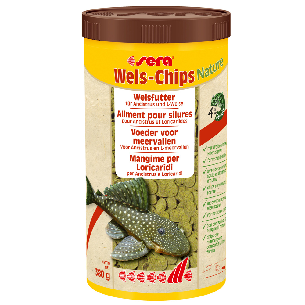 sera Wels-Chips Nature Chipsfutter - Sparpaket: 2 x 1 Liter von Sera