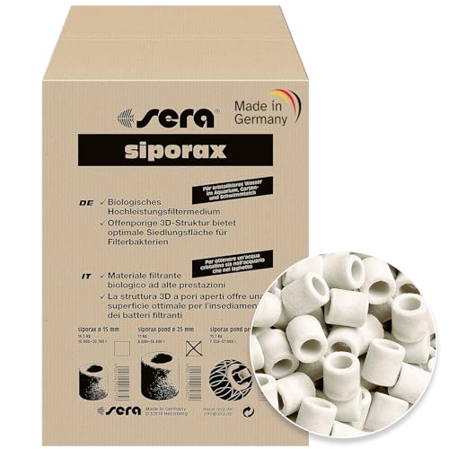 sera siporax pond Professional 25 mm 50.000 ml (11 kg) - vollbiologisch selbst reinigendes Hochleistungs- Filtermaterial für den Gartenteich & Koi, Teich Wasseraufbereiter, entfernt Nitrit (NO2), für alle Teichfilter von sera
