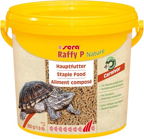 sera Raffy P Nature 3,8 L (850 g) | Wasserschildkröten Futter | Ausgewogene Nahrung für Schildkröten | Enthält tierische und pflanzliche Inhaltsstoffe | Fischfutter Made in Germany von sera