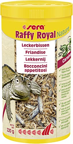 sera Raffy Royal Nature 1000 ml (220 g) getrocknete Fische (50 %) & Garnelen (50 %), artgerechte Abwechslung zum kräftigen Zubeißen mit Anchovies, Futter für Wasserschildkröten von sera