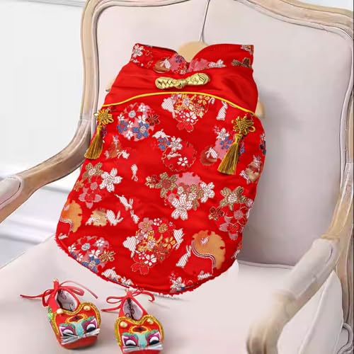 Satin für Hundekleid im chinesischen Stil klassischen Zangen-Kostüm-Design, guter Komfort für besondere Anlässe (L) von Serenophile