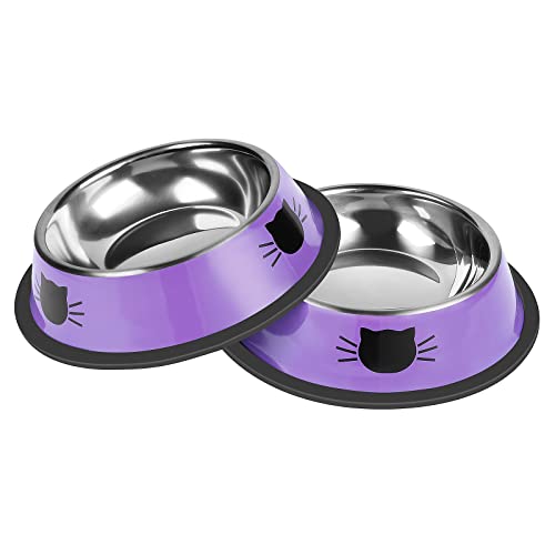 Serentive 2 Stück rutschfeste kleine Katzenfutternäpfe aus Edelstahl, unzerbrechlicher, Dicker Katzenfutterspender, 200 ml Katzennäpfe, Abnehmbarer Gummiboden, leicht zu reinigen, schöne Farbe Serentive 2 Stück rutschfeste kleine Katzenfutternäpfe aus Edelstahl, unzerbrechlicher, Dicker Katzenfutterspender, 200 ml Katzennäpfe, Abnehmbarer Gummiboden, leicht zu reinigen, schöne Farbe von Serentive