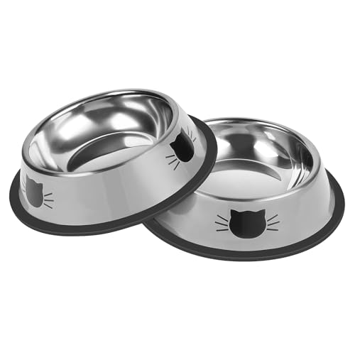 Serentive 2 Stück rutschfeste kleine Katzenfutternäpfe aus Edelstahl, unzerbrechlicher, Dicker Katzenfutterspender, 200 ml Katzennäpfe, Abnehmbarer Gummiboden, leicht zu reinigen, schöne Farbe Serentive 2 Stück rutschfeste kleine Katzenfutternäpfe aus Edelstahl, unzerbrechlicher, Dicker Katzenfutterspender, 200 ml Katzennäpfe, Abnehmbarer Gummiboden, leicht zu reinigen, schöne Farbe von Serentive