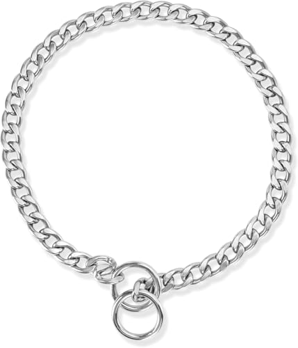 Hundehalsbänder für mittelgroße Hunde, Schlupfkette, Metallglieder-Training, strapazierfähig, Martingal-Hundehalsband für XS, S, M, L, XL (Silber, M) von Serijoars