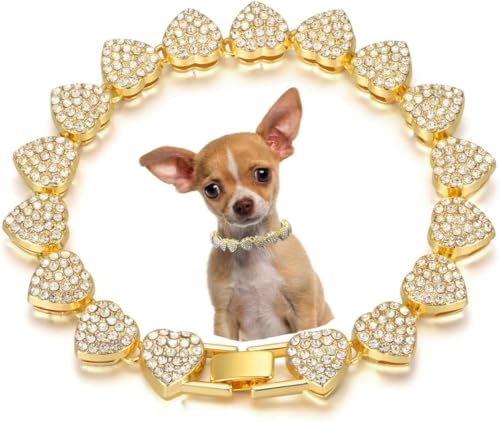 Serijoars Hundehalsband, Herz-Halskette, Diamant, kubanische Gliederung, Hundehalsband, Katzenketten, Metall, Katzenketten, Haustier-Kristall-Halsbänder, Schmuckzubehör für Hunde und Katzen, Gold Serijoars Hundehalsband, Herz-Halskette, Diamant, kubanische Gliederung, Hundehalsband, Katzenketten, Metall, Katzenketten, Haustier-Kristall-Halsbänder, Schmuckzubehör für Hunde und Katzen, Gold von Serijoars