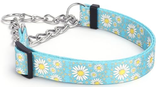 Serijoars Martingale Halsband für Hunde, Größe M und L, Mädchen-Hundehalsband mit verstellbarem, weichem Nylon und speziellem Gänseblümchen-Design, rutschfest, Hellblau, Größe L Serijoars Martingale Halsband für Hunde, Größe M und L, Mädchen-Hundehalsband mit verstellbarem, weichem Nylon und speziellem Gänseblümchen-Design, rutschfest, Hellblau, Größe L von Serijoars