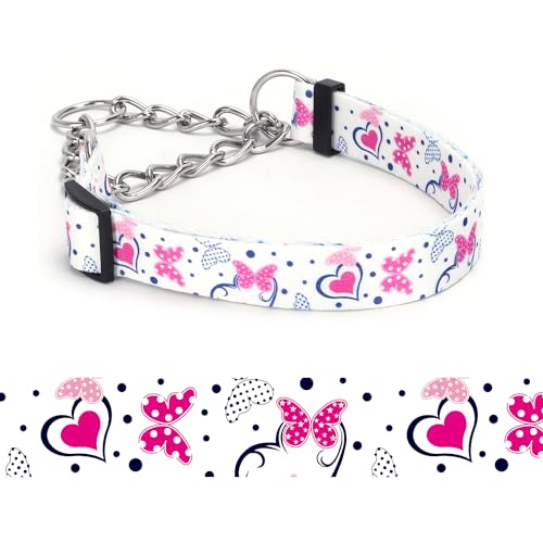 Serijoars Martingale Halsband für Hunde, strapazierfähiges Blumenmuster, weibliches Sicherheits-Nylon-Trainings-Hundehalsband mit Blumen-Design, für große, mittelgroße und kleine Hunde (13, L) von Serijoars
