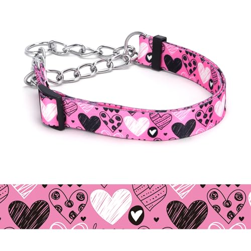 Serijoars Martingale Halsband für Hunde, strapazierfähiges Blumenmuster, weibliches Sicherheits-Nylon-Trainings-Hundehalsband mit Blumen-Design, für große, mittelgroße und kleine Hunde (21, M) von Serijoars