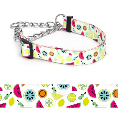 Serijoars Martingale Halsband für Hunde, strapazierfähiges Blumenmuster, weibliches Sicherheits-Nylon-Trainings-Hundehalsband mit Blumen-Design – große, mittelgroße und kleine Hunde (3, L) von Serijoars