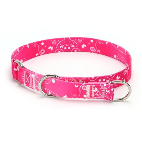 Serijoars Martingale Hundehalsband, kein Ziehen, Trainingshalsband mit Blumen, mehrfarbig, niedliche Muster und verschiebbarer Stop-Ring (Nr. 1, S) von Serijoars