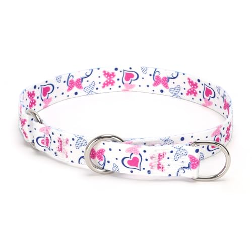 Serijoars Martingale Hundehalsband, kein Ziehen, Trainingshalsband mit Blumen, mehrfarbig, niedliche Muster und verschiebbarer Stop-Ring (Nr. 11, M) von Serijoars
