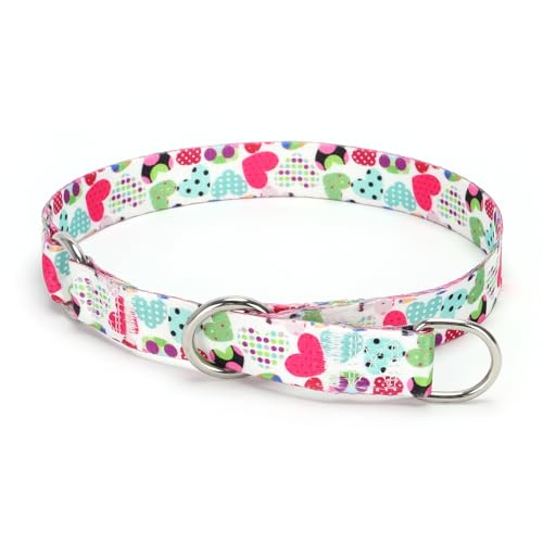 Serijoars Martingale Hundehalsband, kein Ziehen, Trainingshalsband mit Blumen, mehrfarbig, niedliche Muster und verschiebbarer Stop-Ring (Nr. 6, M) von Serijoars