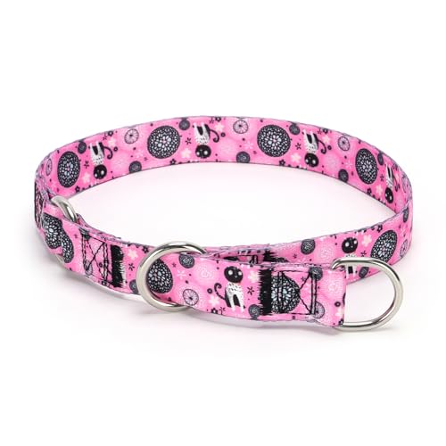 Serijoars Martingale Hundehalsband, kein Ziehen, Trainingshalsband mit Blumen, mehrfarbig, niedliche Muster und verschiebbarer Stop-Ring (Nr. 7, S) von Serijoars