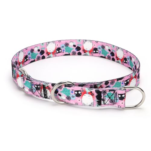 Serijoars Martingale Hundehalsband, kein Ziehen, Trainingshalsband mit Blumen, mehrfarbig, niedliche Muster und verschiebbarer Stop-Ring (Nr. 9, S) von Serijoars