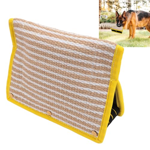 Serlium Beißkeil für Hunde, tragbar, sicher für Hunde, Beißkissen, Welpentraining, interaktives Spielspielzeug, Jute-Beißunterlage mit 3 bequemen Griffen, Jute-Schleppspielzeug für Hunde, Serlium Beißkeil für Hunde, tragbar, sicher für Hunde, Beißkissen, Welpentraining, interaktives Spielspielzeug, Jute-Beißunterlage mit 3 bequemen Griffen, Jute-Schleppspielzeug für Hunde, von Serlium