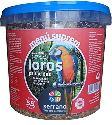 Serrano a-02305 Würfel 5,5 L Suprem Papageien – 3 kg von Serrano