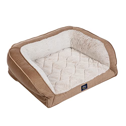 Serta Orthopädische gesteppte Couch Hundebett für Haustiere - Desert Sand (klein) von Serta